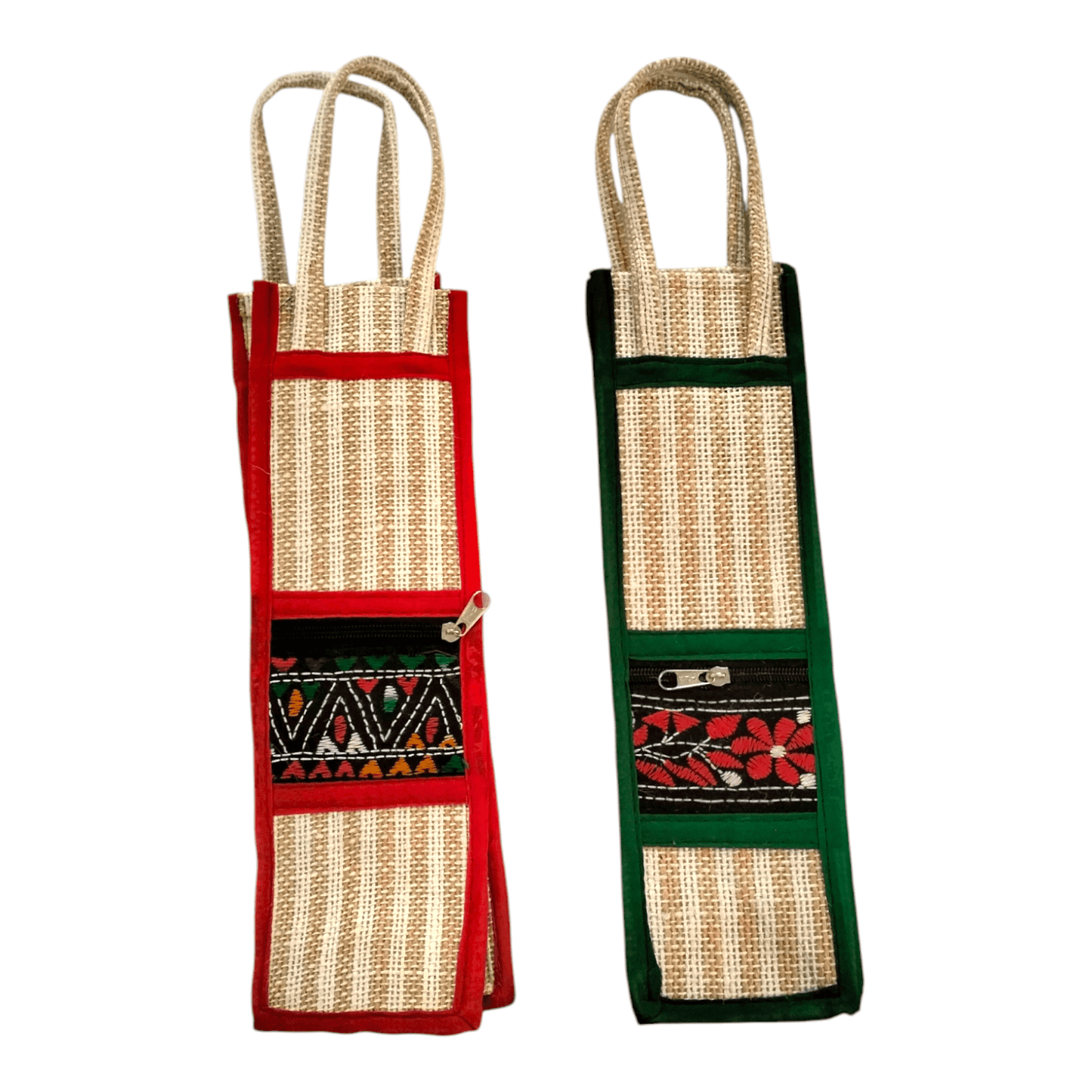 Eco-Friendly Shantiniketan Jute Bag for Water Bottles Pack of 2 - AP BAG BHANDAR