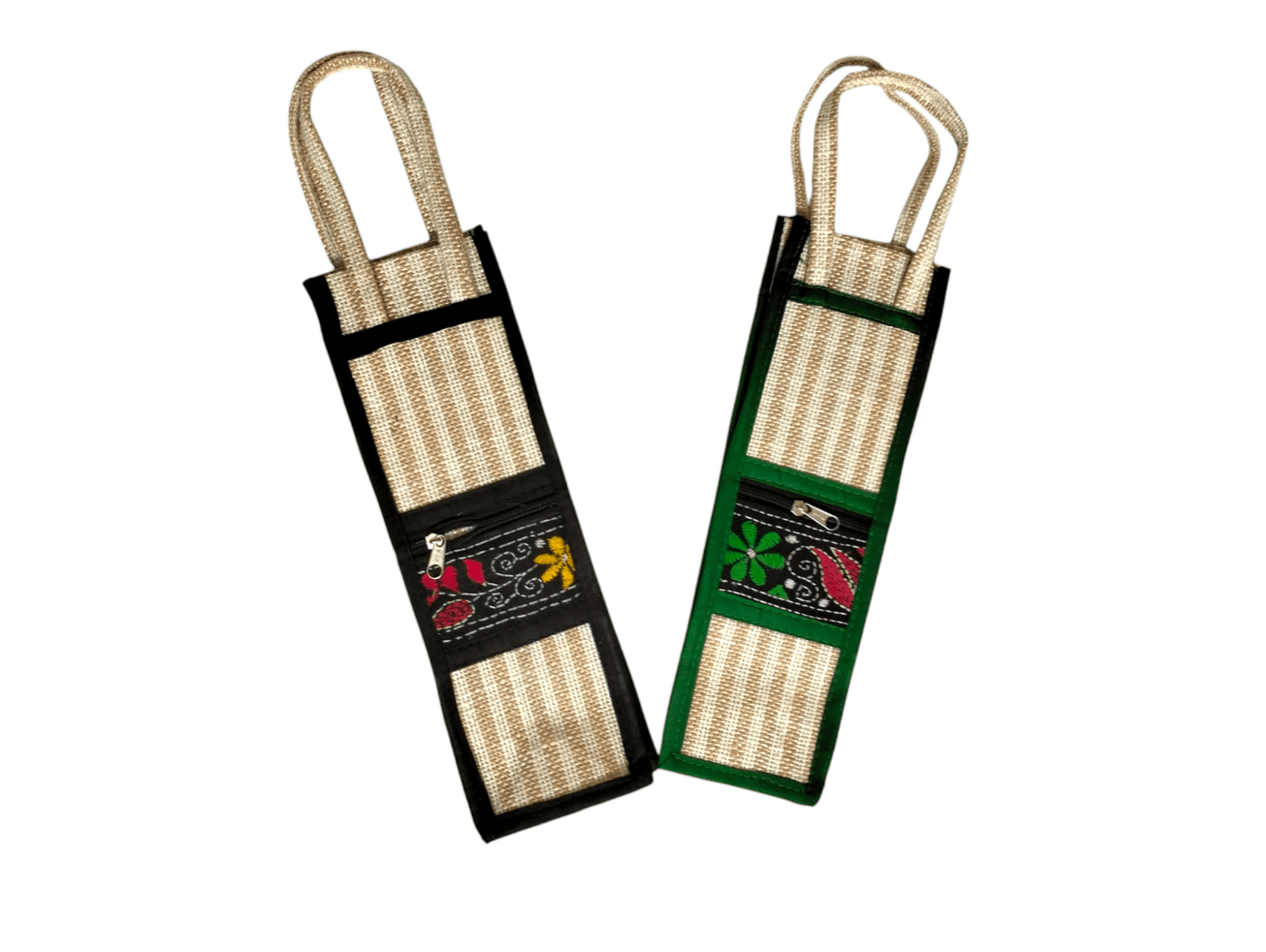 Eco-Friendly Shantiniketan Jute Bag for Water Bottles Pack of 2 - AP BAG BHANDAR