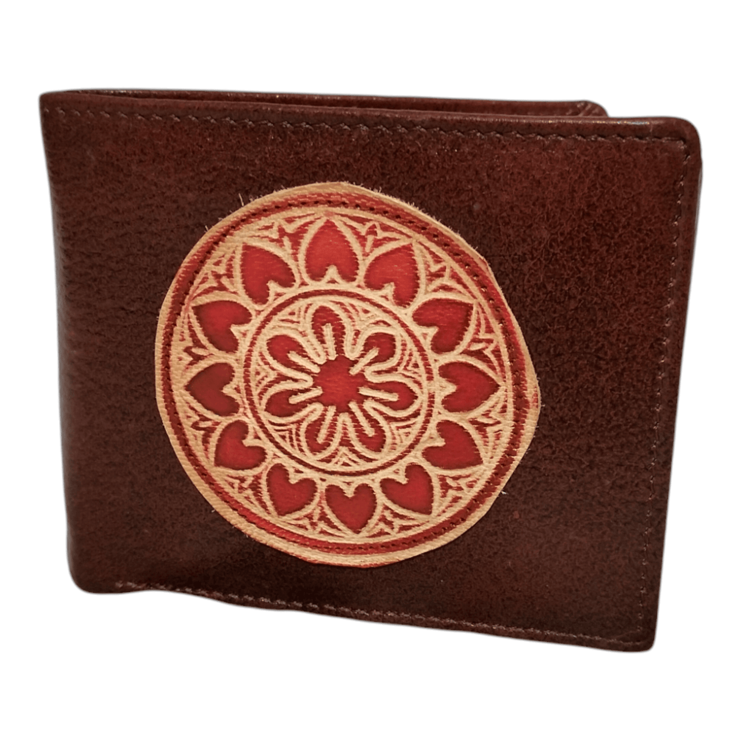 Traditional Shantiniketan 2 Fold Leather Wallet Purse for Men - AP BAG BHANDAR