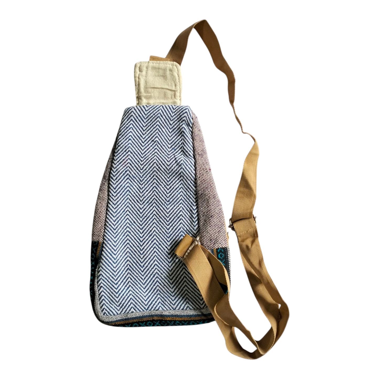 Handmade Shantiniketan Cotton Mini Crossbody Bag – Vintage Indian Sling & Himalayan Hemp Fusion for Women