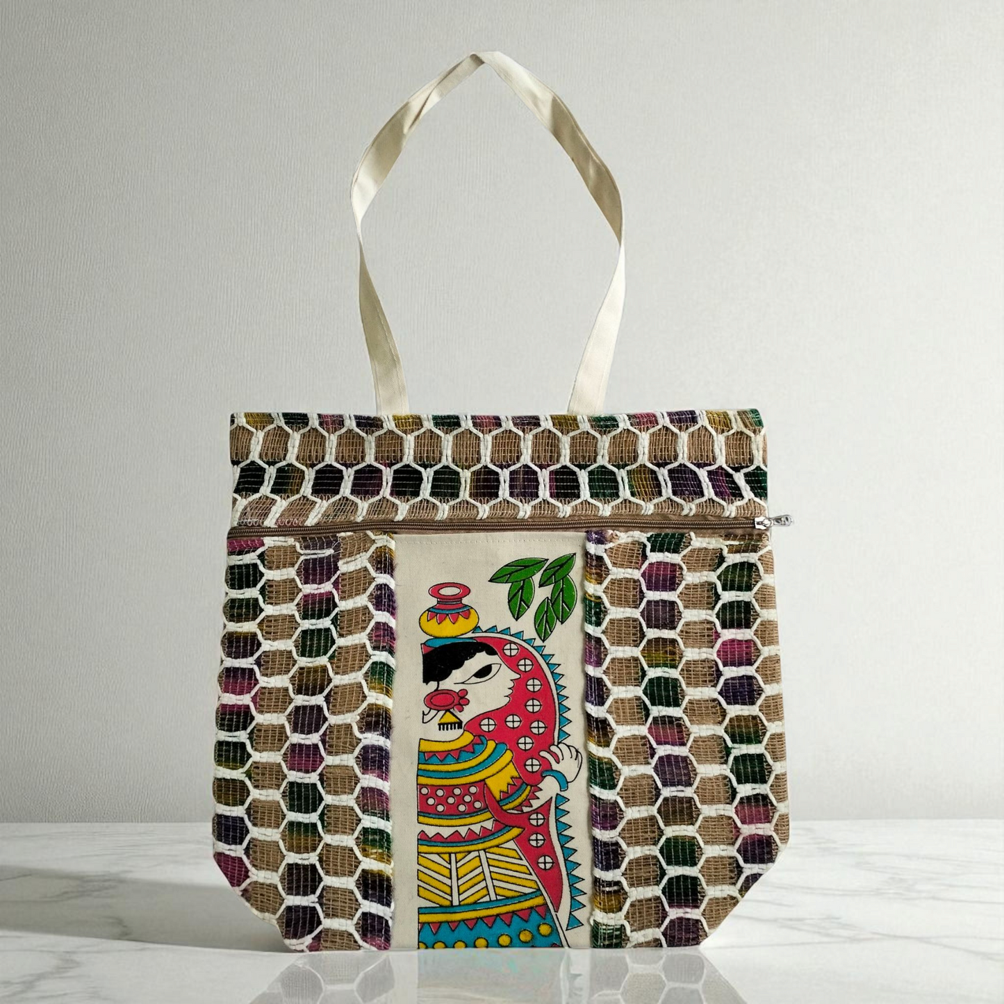 Ethnic Shantiniketan Cotton Tote Bag – Stylish & Eco-Friendly