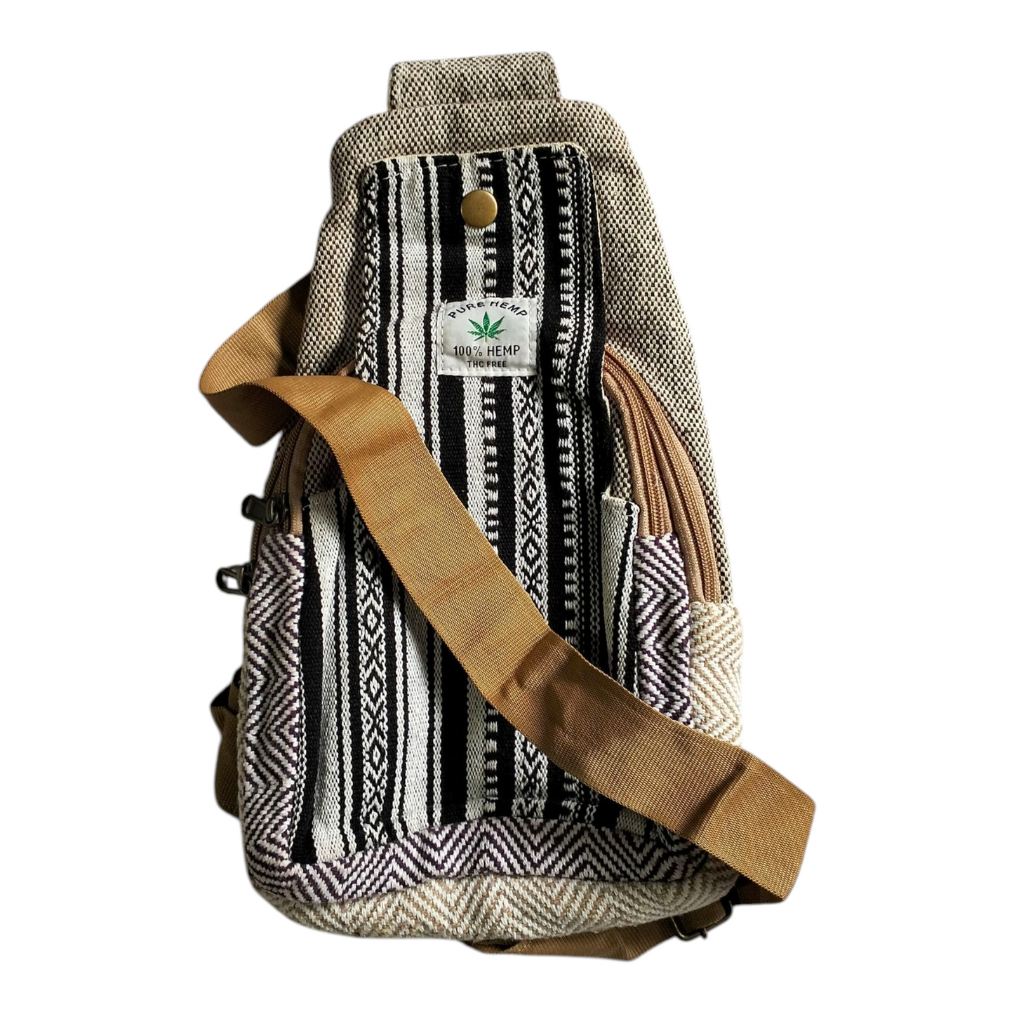 Handmade Shantiniketan Cotton Mini Crossbody Bag – Vintage Indian Sling & Himalayan Hemp Fusion for Women