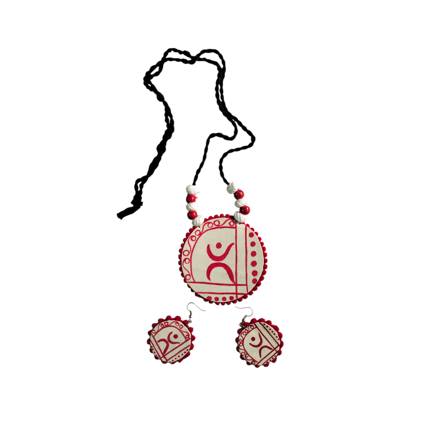 Handmade Shantiniketan Necklace & Earring Combo – Bengali Traditional Jewellery Set for Women