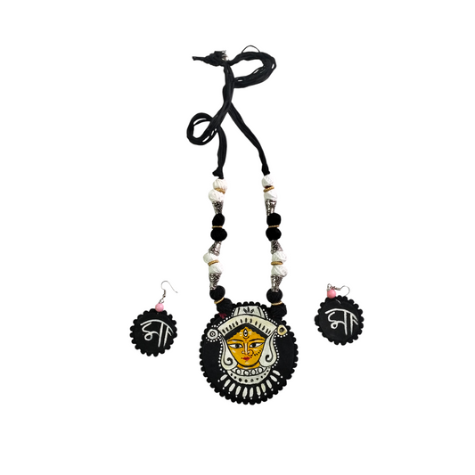 Handmade Shantiniketan Necklace & Earring Combo – Bengali Traditional Jewellery Set for Women