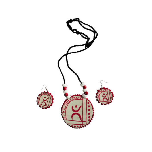 Handmade Shantiniketan Necklace & Earring Combo – Bengali Traditional Jewellery Set for Women