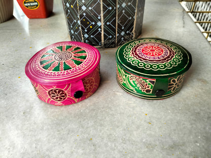 Traditional Shantiniketan Handcrafted Jewellery Box for Women Small Size Pack of 2