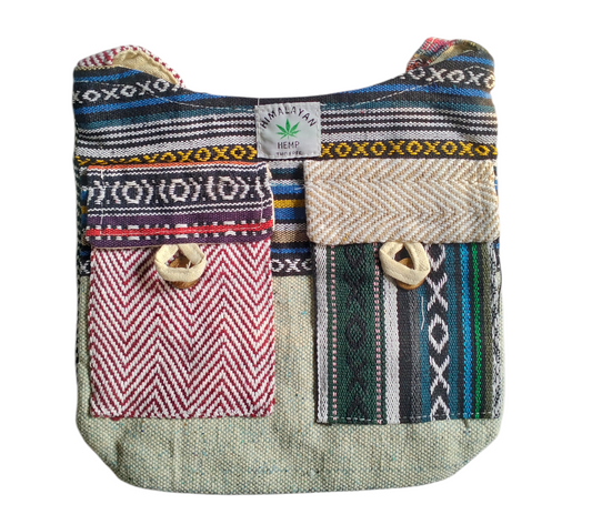 Traditional Shantiniketan Style Cotton Sling Bag – Himalayan Hemp Jhola Bag for Women