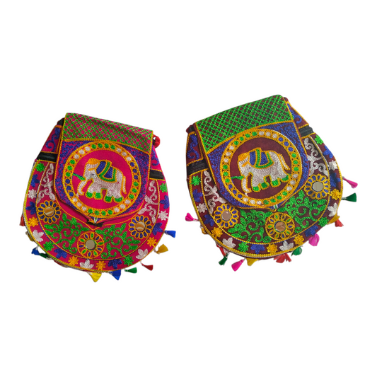 Handcrafted Shantiniketan Artwork Sling Bag Set for Women – Traditional Ethnic Design (Pack of 2)