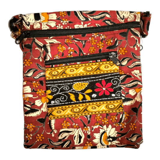 Colorful Shantiniketan Cotton Cloth Sling Bag - Handcrafted Indian Boho Style - AP BAG BHANDAR