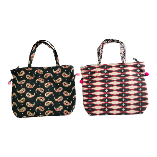 Shantiniketan Cotton Mini Handbag - Traditional Indian Handcrafted Bag for Women Pack of 2