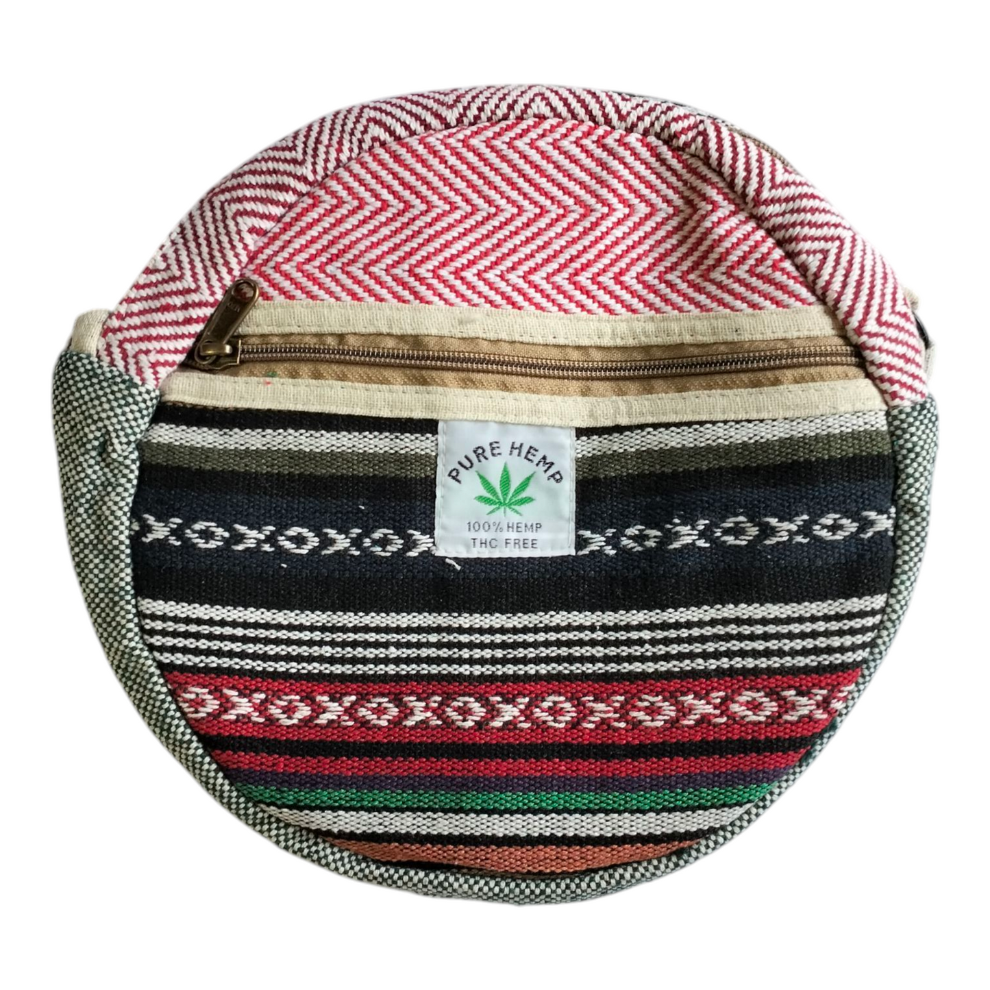 Handcrafted Shantiniketan Round Cotton Sling Bag – Made with Pure Hemp