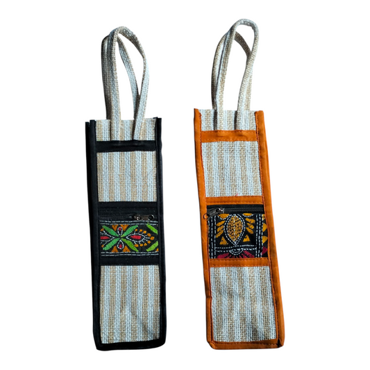 Eco-Friendly Jute Water Bottle Bag – Pack of 2 | Reusable & Durable Carry Bags for 1 Litre Bottles