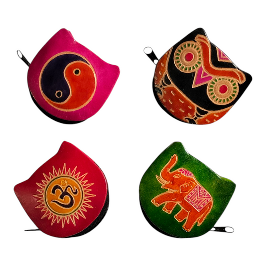 Traditional Shantiniketan Small Coin Purse – Pack of 4 | Handcrafted Art